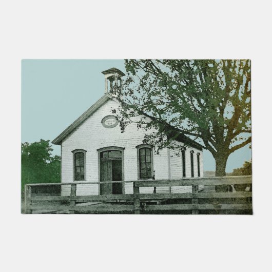 ÉÉN KAMERSCHOOL SCHOOLHOUSE WATERVERF-LERAAR DEURMAT (Voorkant)