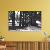 Een kampeerscène canvas afdruk (Insitu (Woonkamer))