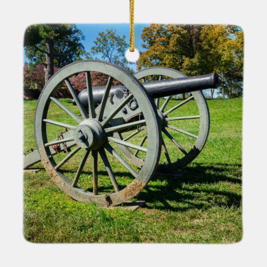 Een kanon op het slagveld Fredericksburg Keramisch Ornament (Achterkant)