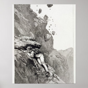 Een kanonade op de Matterhorn, 1862, van 'The Asc' Poster