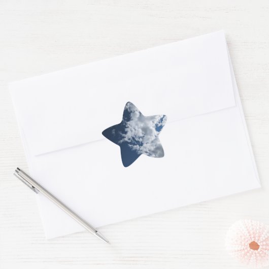 Een kant van wolken ster sticker (Envelop)