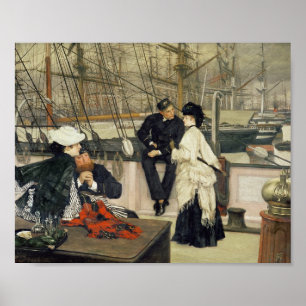 Een kapitein en een eerste stuurman die de dames v poster