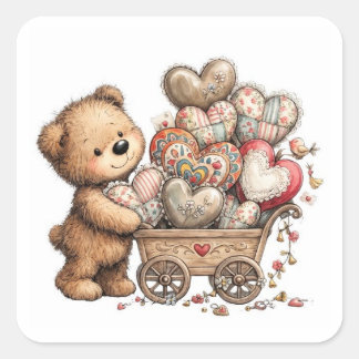 Een karrenvracht vol liefde vierkante sticker