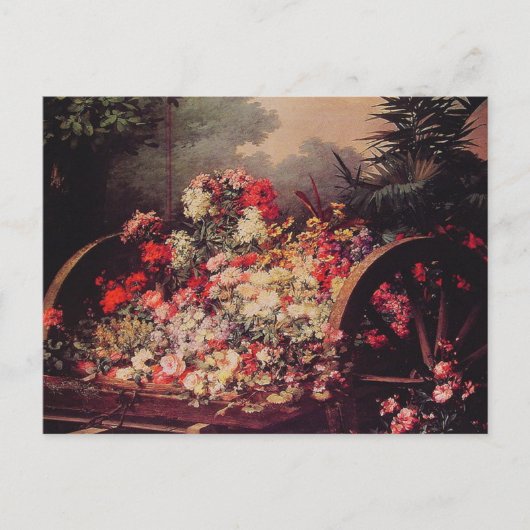Een kart van bloemen briefkaart (Voorkant)