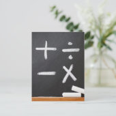 Een karton met mathematische symbolen erop briefkaart (Staand voorkant)