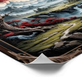 Een kasteel in een fantasy verhaal landschap poster (Hoek)