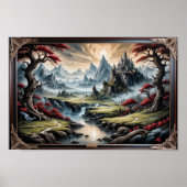 Een kasteel in een fantasy verhaal landschap poster (Voorkant)