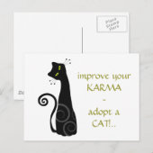 Een kat aannemen briefkaart (Voorkant / Achterkant)