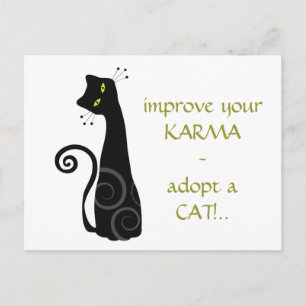 Een kat aannemen briefkaart