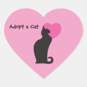 Een kat aannemen hart sticker (Voorkant)