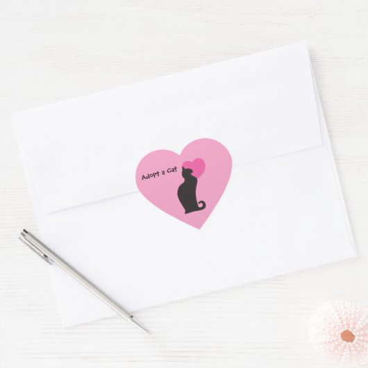 Een kat aannemen hart sticker (Envelop)