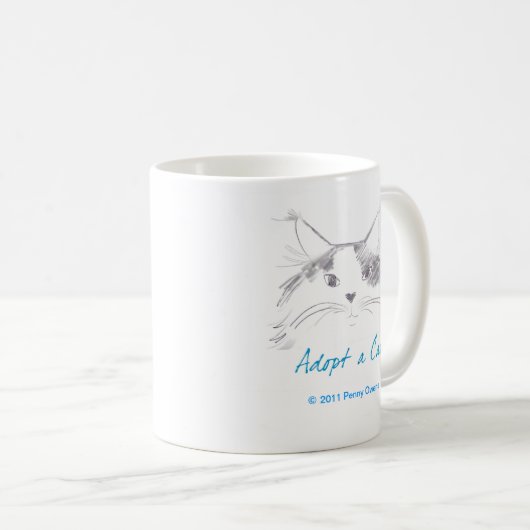 Een kat aannemen koffiemok (Voorkant rechts)