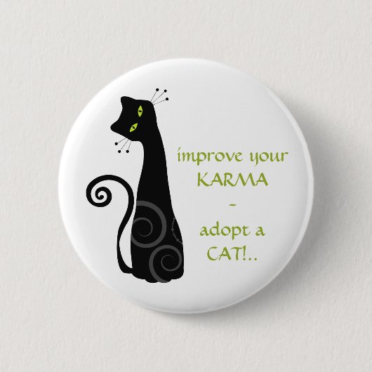 Een kat aannemen ronde button 5,7 cm (Voorkant)