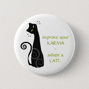Een kat aannemen ronde button 5,7 cm