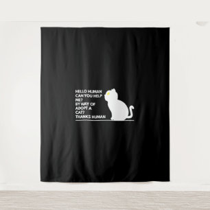Een kat aannemen wandkleed