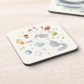 Een kat-dag - Mijn kat-brei van de dag Bier Onderzetter (Linkerzijde)