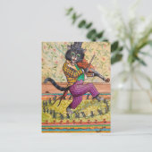 Een kat die een viool speelt van Louis Wain Briefkaart (Staand voorkant)