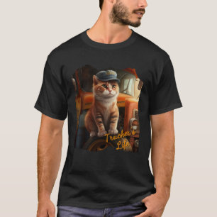 Een kat die het leven van een vrachtwagenchauffeur t-shirt