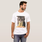 Een kat die spaghetti eet, mijn kat die spaghetti  t-shirt (Voorkant volledig)
