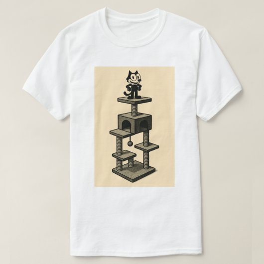 Een kat die zijn boom waardeert t-shirt (Design voorkant)
