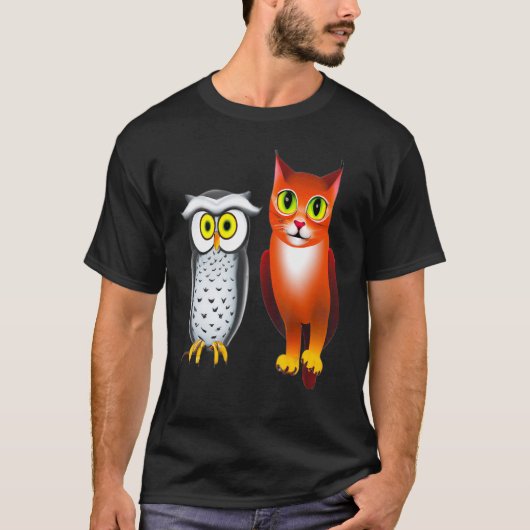 EEN KAT EN EEN UIL 4 T-SHIRT (Voorkant)
