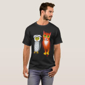 EEN KAT EN EEN UIL 4 T-SHIRT (Voorkant volledig)