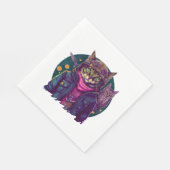 Een kat en een uil servet (Hoek)