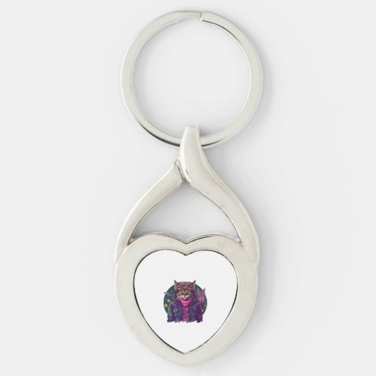 Een kat en een uil sleutelhanger (Voorkant)