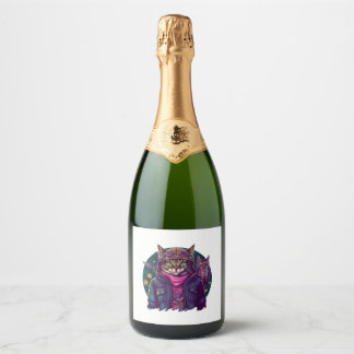 Een Kat En Een Uil Sparkling Wijnetiket