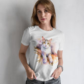 Een kat genaamd marmer - Waterverf stijl T-shirt