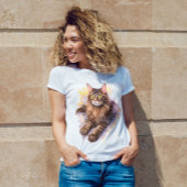 Een kat genaamd Mocha - Waterverf stijl T-shirt