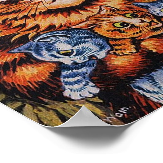 EEN KAT HAAR KITTENS LOUIS WAIN POSTER (Hoek)