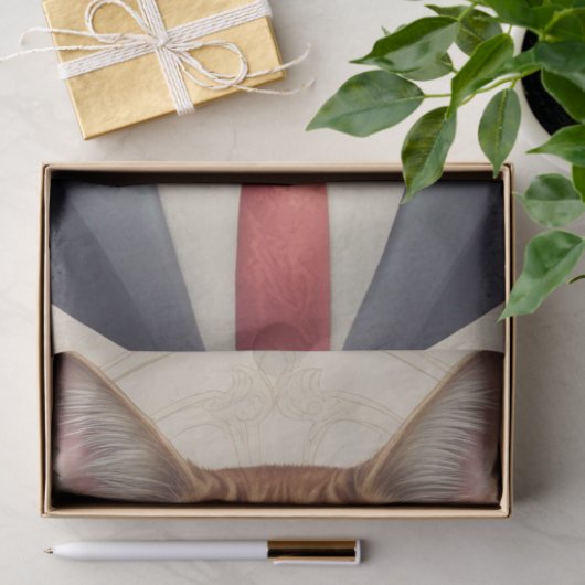 Een kat in brillen Decoupage papier (Geschenk)