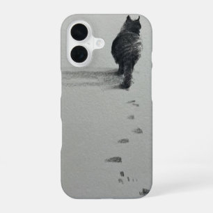 Een kat in de sneeuw 3 iPhone 16 hoesje