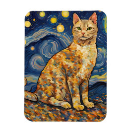 Een kat in de Sterrennacht Magneet