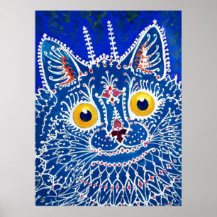 Een kat in gotische stijl door Louis Wain Poster
