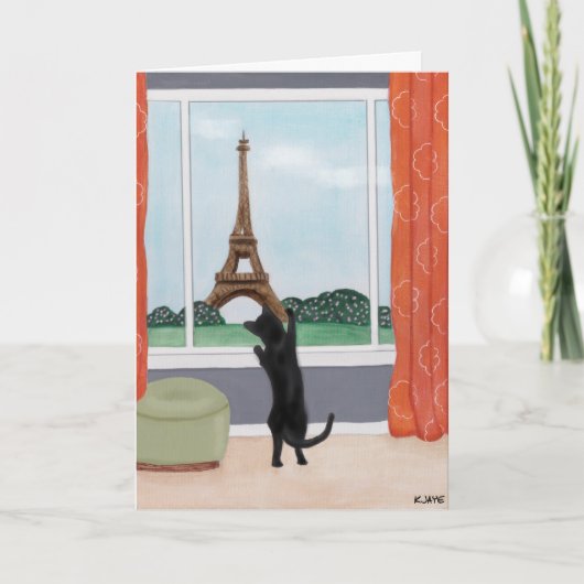 Een kat in Parijs - Kunstkaart Kaart (Voorkant)