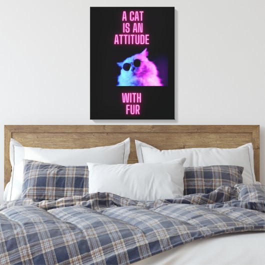 EEN KAT IS EEN ATTITUUT MET EEN KRT-AFDRUKKING VAN CANVAS AFDRUK (Insitu (Slaapkamer))