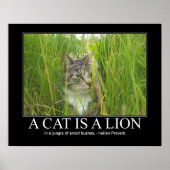 Een kat is een Lion Indian Proverb Artwork Poster (Voorkant)