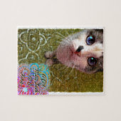 Een kat kan een koning een grappige misdadiger zie legpuzzel (Horizontaal)