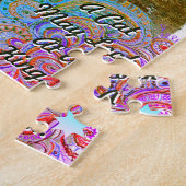 Een kat kan een koning een grappige misdadiger zie legpuzzel (Zijkant)