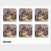 Een Kat Kerstmis Vierkante Sticker (Vel)