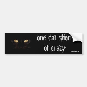 één kat kort bumpersticker