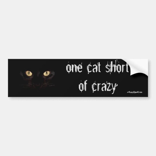 één kat kort bumpersticker (Voorkant)