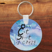 Eén kat kort van de gekke Funny Quote Sleutelhanger (Voorkant)