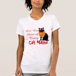 Een kat kort van het gekke T-shirt van Cat Mama