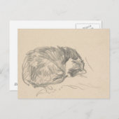 Een kat kromp, geslapen door Edouard Manet. Briefkaart (Voorkant / Achterkant)