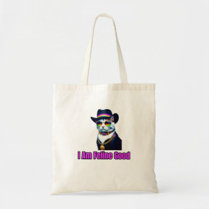 Een kat met een Fedora en een zonnebril Tote Bag