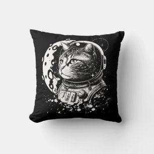 Een kat met een maan. Astronautenkat Kussen