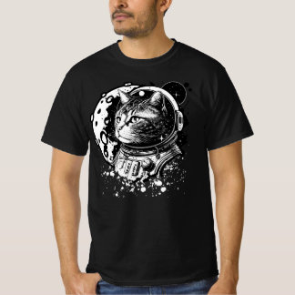 Een kat met een maan. Astronautenkat T-shirt